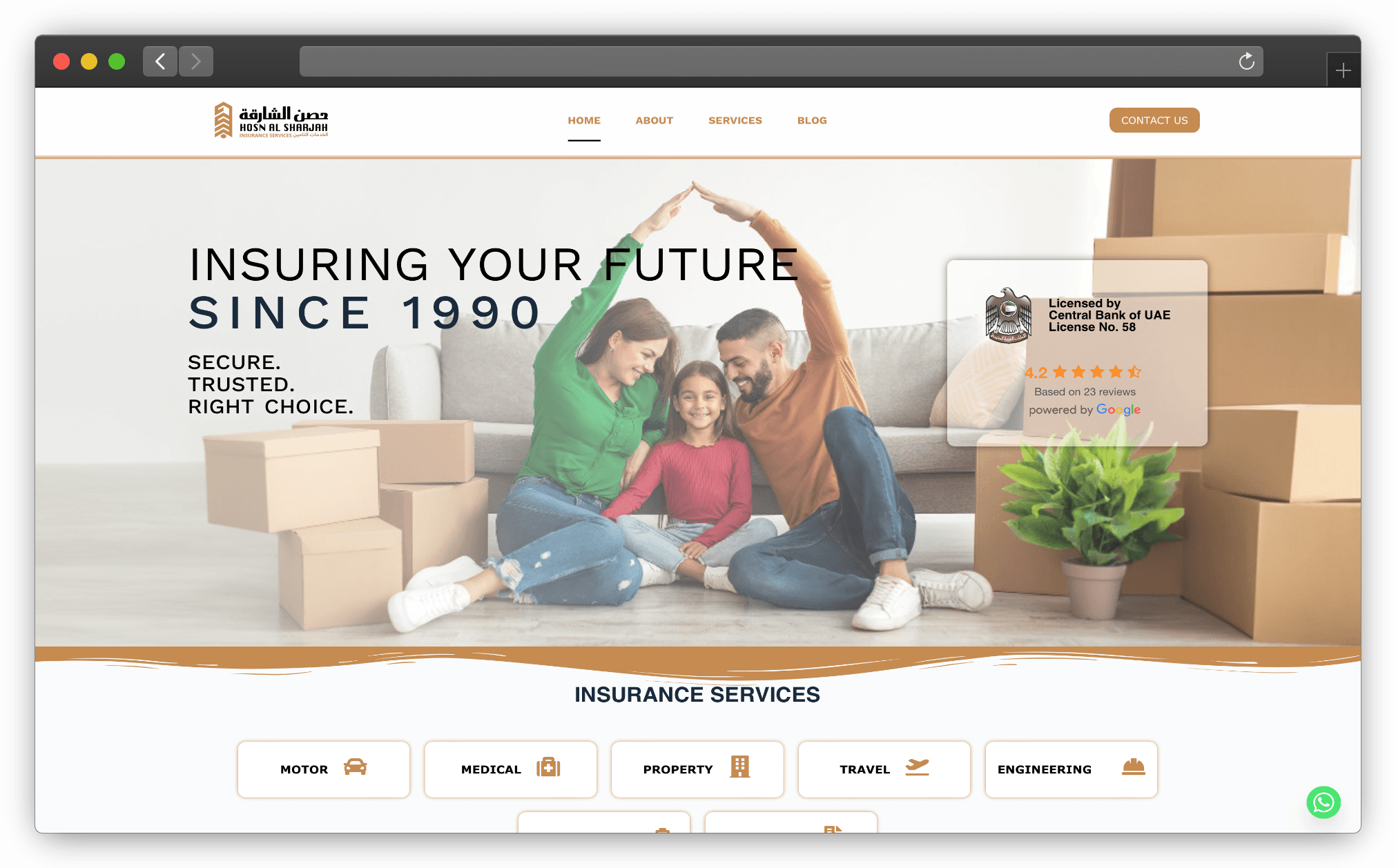 HOSN AL SHARJAH INSURANCE website